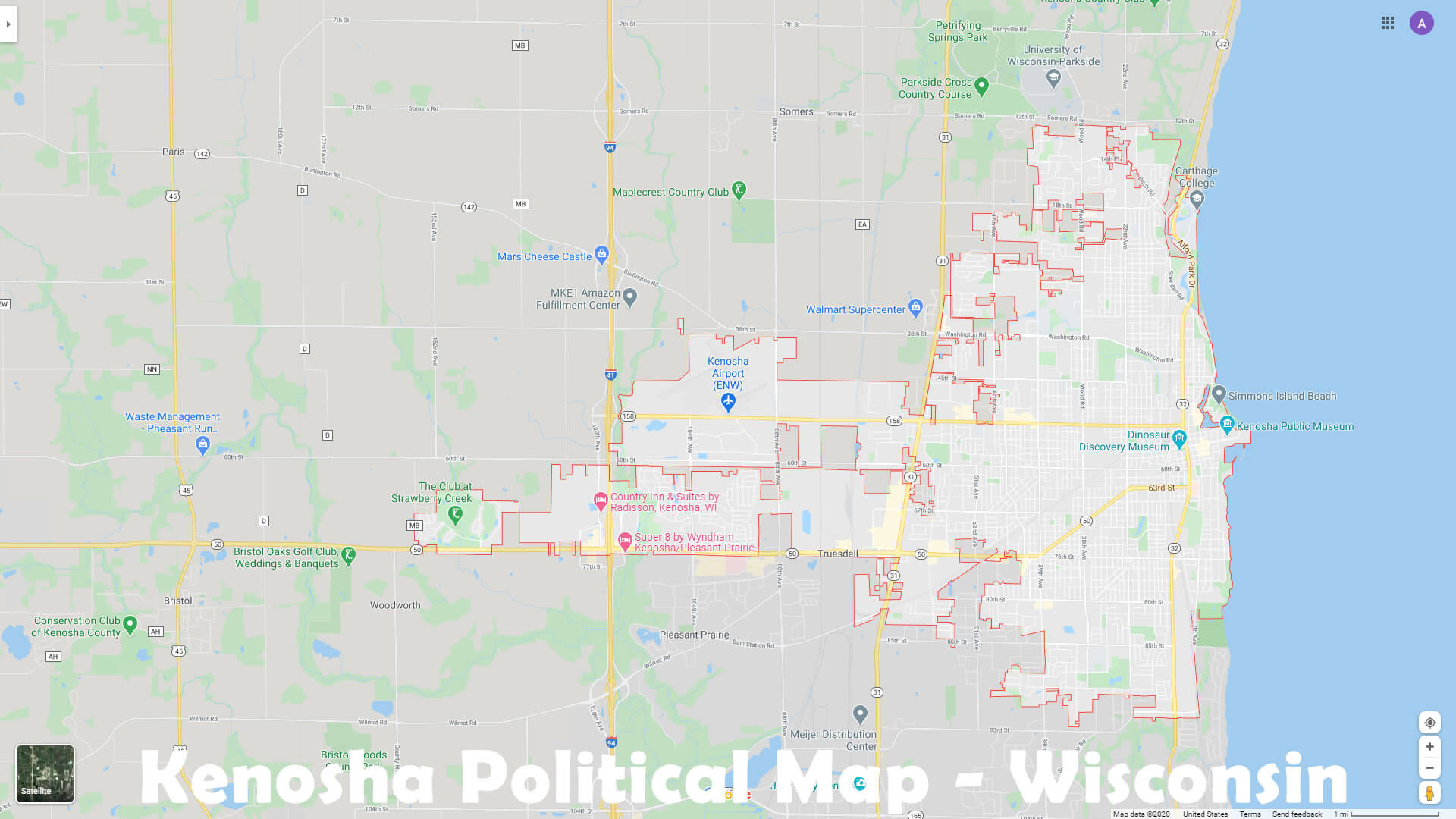 Kenosha politique Carte   Wisconsin